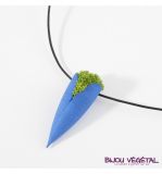 Dřevěné hračky Živé šperky - Náhrdelník Tulipán modrý s lišejníkem Radis et Capucine