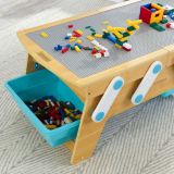 Dřevěné hračky KidKraft Stůl na stavění s boxy a stavebnicí
