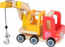 Dřevěné hračky small foot Dřevěné auto s jeřábem