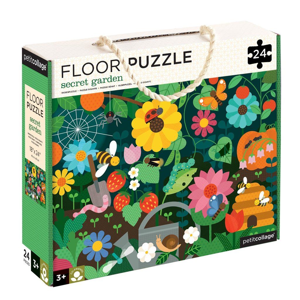 Dřevěné hračky Petitcollage Podlahové puzzle tajemná zahrada Petit Collage