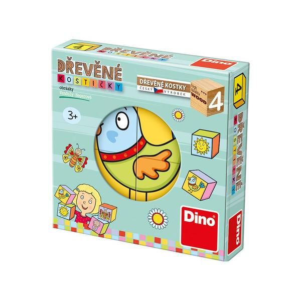 Dřevěné hračky Dino Kostičky pro nejmenší dětičky 4 ks