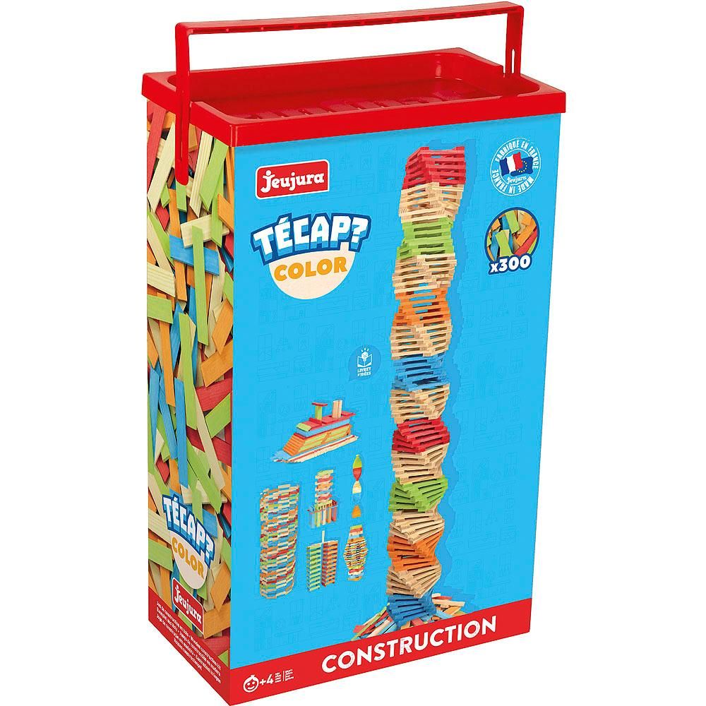 Dřevěné hračky Jeujura Dřevěná stavebnice Técap Color 300 dílů