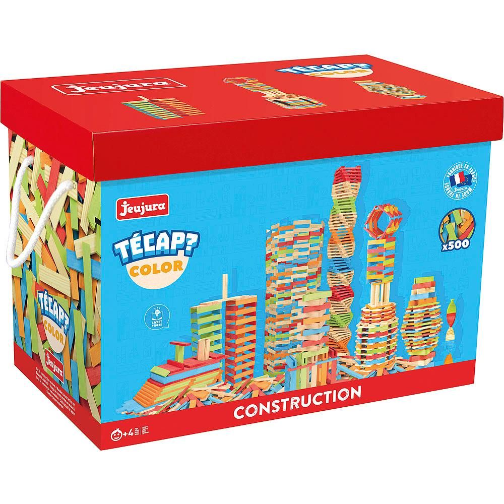 Dřevěné hračky Jeujura Dřevěná stavebnice Técap Color 500 dílů
