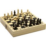 Dřevěné hračky Jeujura Dřevěné šachy a dáma v boxu