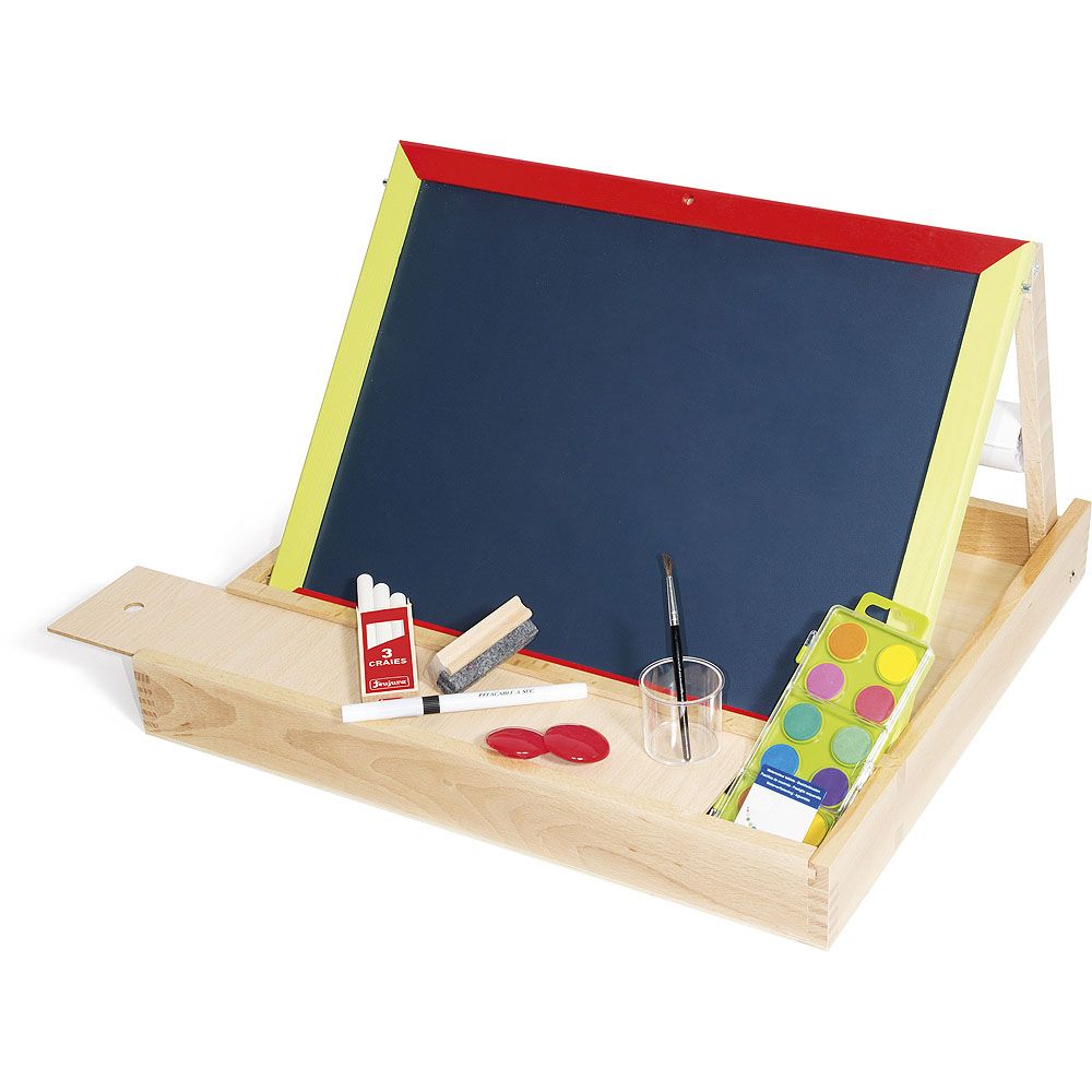 Dřevěné hračky Jeujura Dřevěná multiaktivní stolní tabule 44x30 cm s příslušenstvím