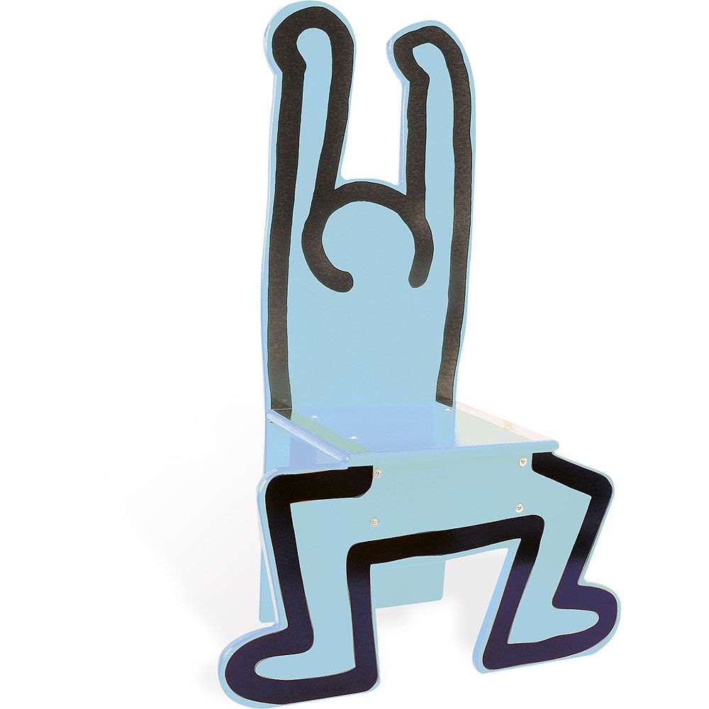 Dřevěné hračky Vilac Dřevěná židle Keith Haring modrá
