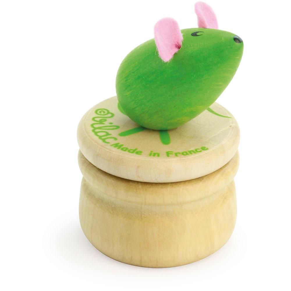 Dřevěné hračky Vilac Dřevěný box na zoubky Myška zelená