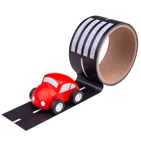 Dřevěné hračky Bigjigs Toys Lepící páska cesta s autíčkem