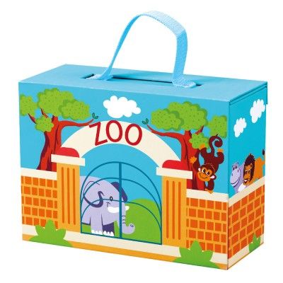 Dřevěné hračky Bino Cestovní kufřík se zvířátky zoo