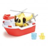 Dřevěné hračky Green Toys Záchranná loď s helikoptérou
