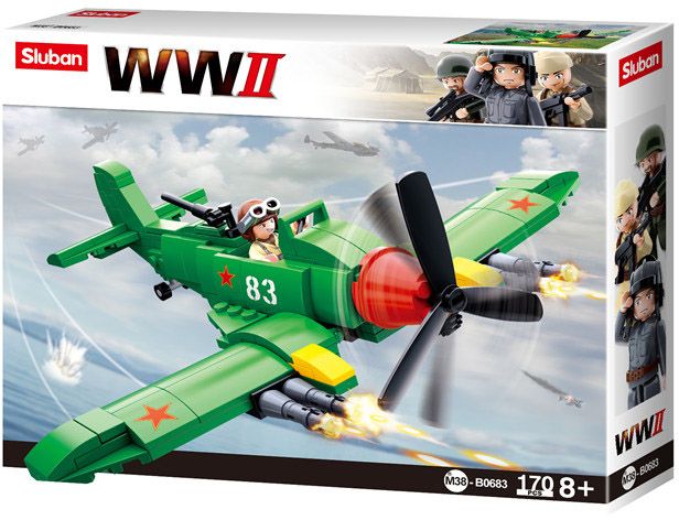 Dřevěné hračky Sluban WWII M38-B0683 Sovětský stíhací letoun Iljušin II