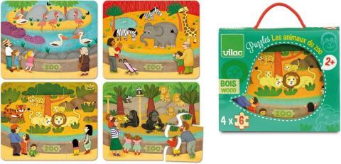 Dřevěné hračky Vilac Dřevěné puzzle Zoo - poškozený obal