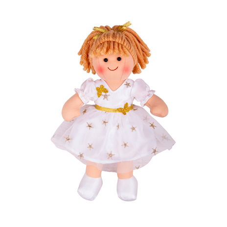 Dřevěné hračky Bigjigs Toys Látková panenka Charlotte 28cm