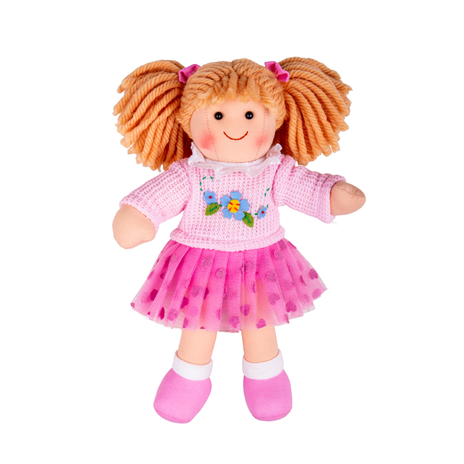 Dřevěné hračky Bigjigs Toys Látková panenka Jasmin 28cm