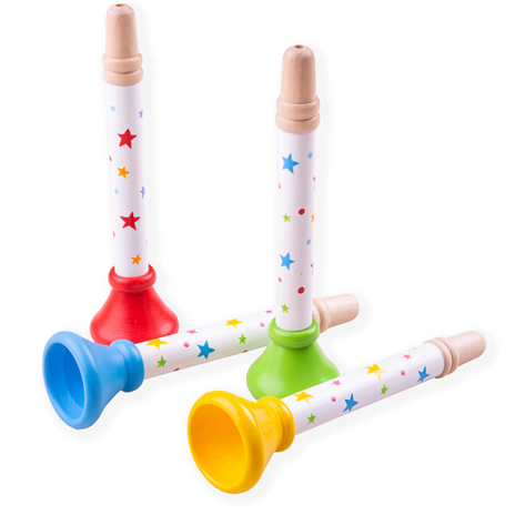 Dřevěné hračky Bigjigs Toys Trumpetka hvězdičky 1 ks červená