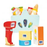 Dřevěné hračky Le Toy Van Košík s potravinami se skenerem