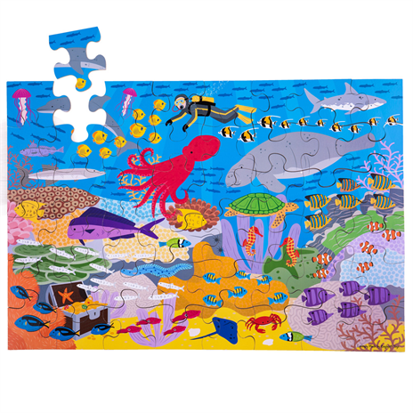 Dřevěné hračky Bigjigs Toys Podlahové puzzle Podmořský svět 48 dílků