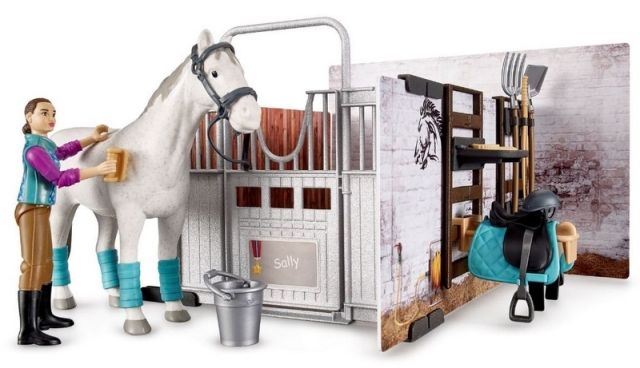 Dřevěné hračky Bruder Stáj s koněm a figurkou