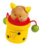 Dřevěné hračky -  Krabička na mléčné zoubky zvířátka Kočka