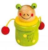 Dřevěné hračky -  Krabička na mléčné zoubky zvířátka Žabka
