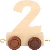 Dřevěné hračky Vagónek dřevěné vláčkodráhy - přírodní číslice - číslo 2 small foot