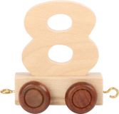 Dřevěné hračky Vagónek dřevěné vláčkodráhy - přírodní číslice - číslo 8 small foot