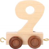 Dřevěné hračky Vagónek dřevěné vláčkodráhy - přírodní číslice - číslo 9 small foot
