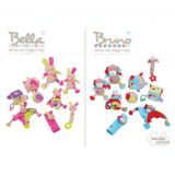 Dřevěné hračky Bigjigs Baby textilní motorická kostka pejsek Bruno Bigjigs Toys