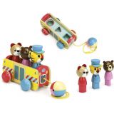Dřevěné hračky Vilac Tahací autobus se zvířátky