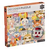Dřevěné hračky Petit Collage Puzzle zvířátka 100 ks s 3D brýlemi