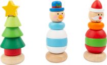 Dřevěné hračky Vánoční nasazovací figurka 1 ks sněhulák small foot
