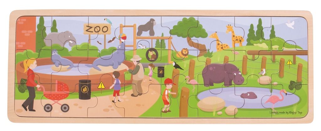 Dřevěné hračky Bigjigs Toys Dřevěné puzzle zoo