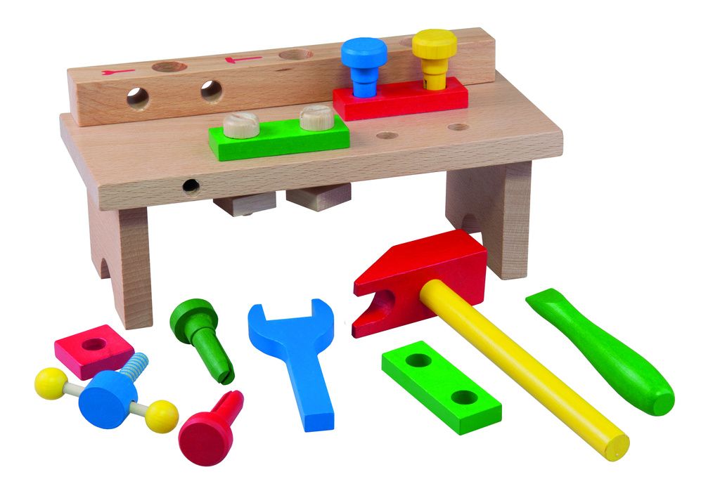 Dřevěné hračky Detoa Ponk pracovní stůl s nářadím
