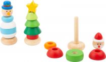 Dřevěné hračky Vánoční nasazovací figurka 1 ks sněhulák small foot