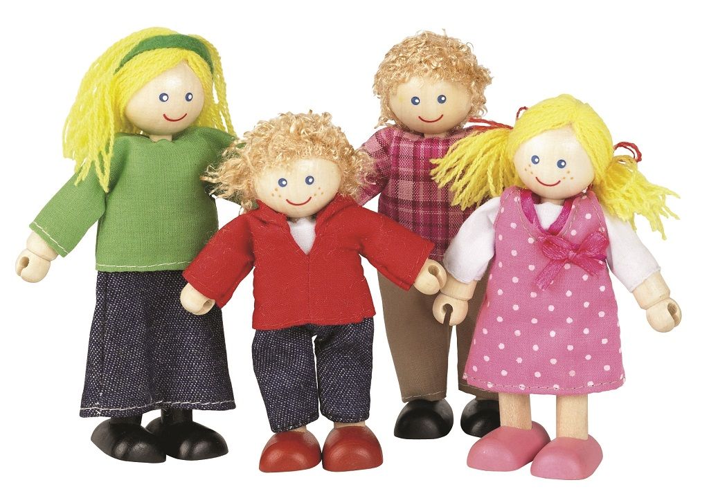 Dřevěné hračky Tidlo Dřevěné panenky do domečku Rodina