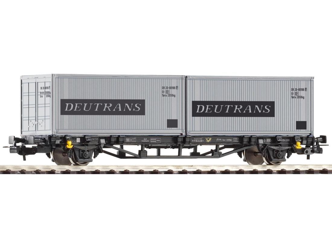 Dřevěné hračky Piko Plošinový vagón Lgs579 2x20ft kontejnér Deutrans DR IV - 57747