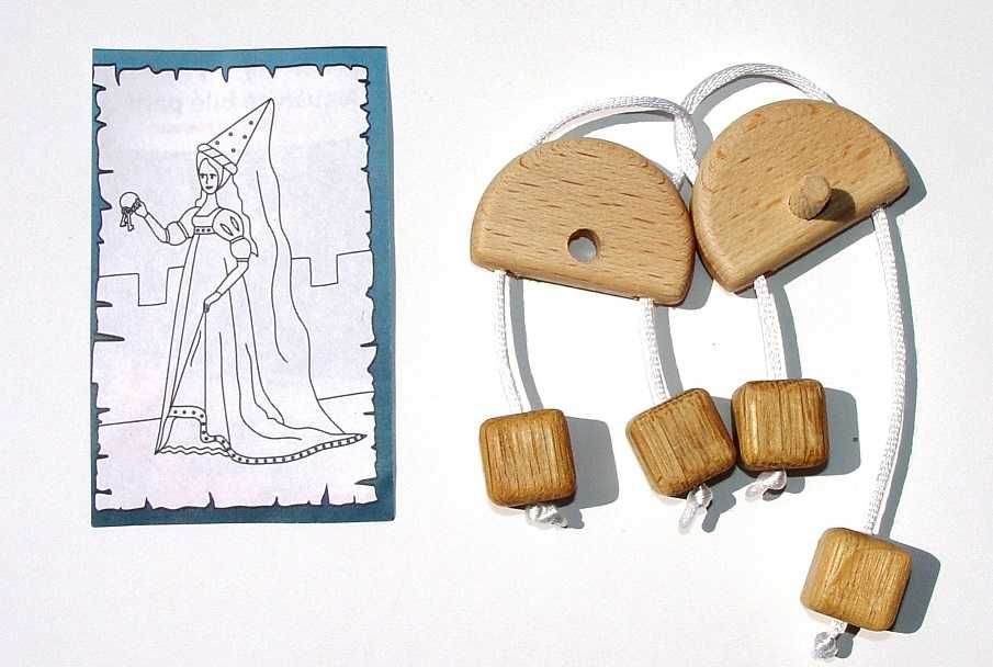 Dřevěné hračky Ceeda Cavity Dřevěný hlavolam náušnice Bílé paní