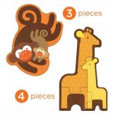 Dřevěné hračky Petit Collage První puzzle mláďata safari