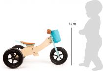 Dřevěné hračky small foot Dřevěné odrážedlo Maxi 2 v 1 tyrkysové