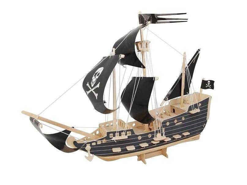 Dřevěné hračky Woodcraft Dřevěné 3D puzzle pirátská loď Woodcraft construction kit