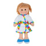 Dřevěné hračky Bigjigs Toys Látková panenka Michelle 34 cm