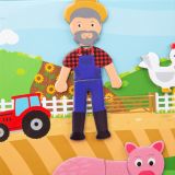 Dřevěné hračky Bigjigs Toys Magnetické oblékací puzzle Farma