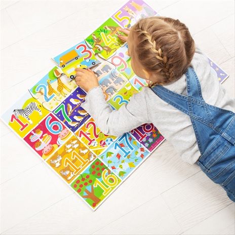 Dřevěné hračky Bigjigs Toys Podlahové puzzle počítání 20 dílků