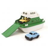 Dřevěné hračky Green Toys Trajekt zeleno-bílý s autíčky
