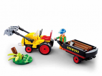 Dřevěné hračky Sluban Town Farma M38-B0777 Traktůrek s přívěsem