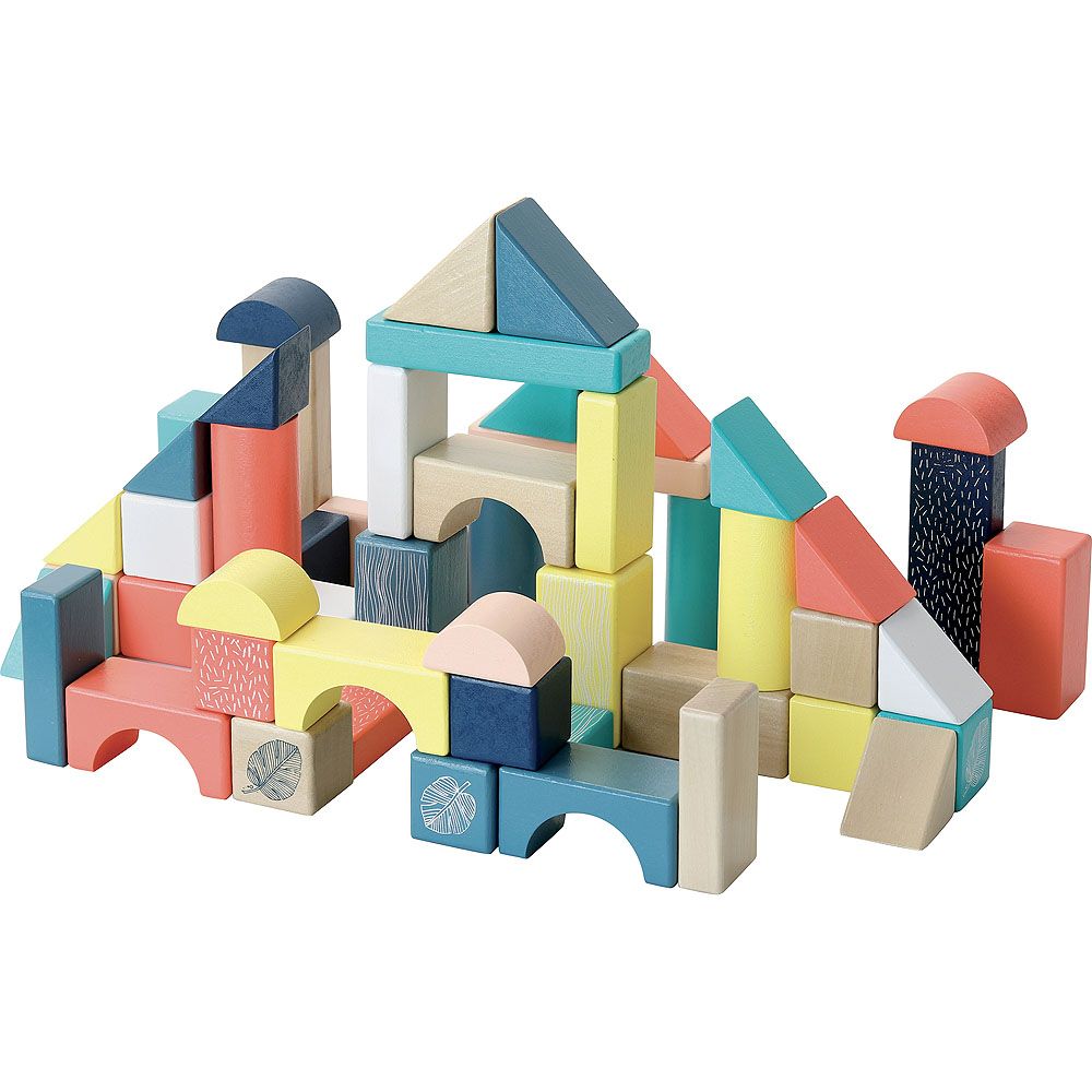Dřevěné hračky Vilac Dřevěné kostky barevné Canopée 54 ks