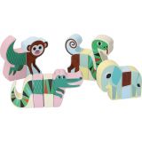 Dřevěné hračky Vilac Dřevěné magnetické puzzle zvířátka Jungle