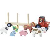 Dřevěné hračky Vilac Dřevěný traktor se zvířátky na nasazování