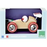 Dřevěné hračky Vilac Tahací závodní auto přírodní s červeným křídlem