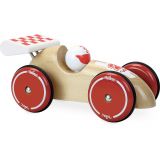 Dřevěné hračky Vilac Závodní auto XL přírodní s bílým křídlem